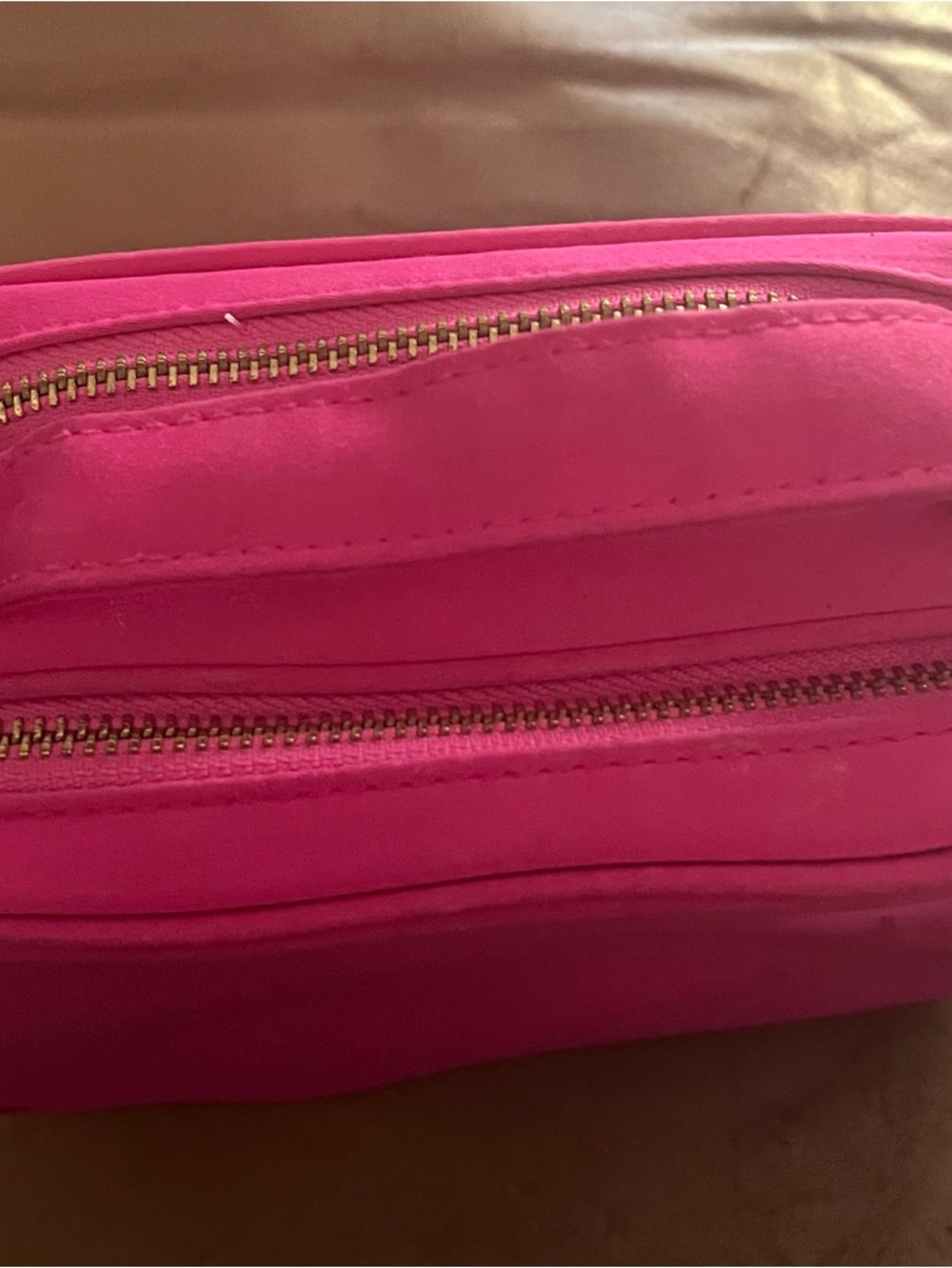 Prada Candy Bright Pink Cosmetic Pouch with Gold Logo - Picture 2 of 3